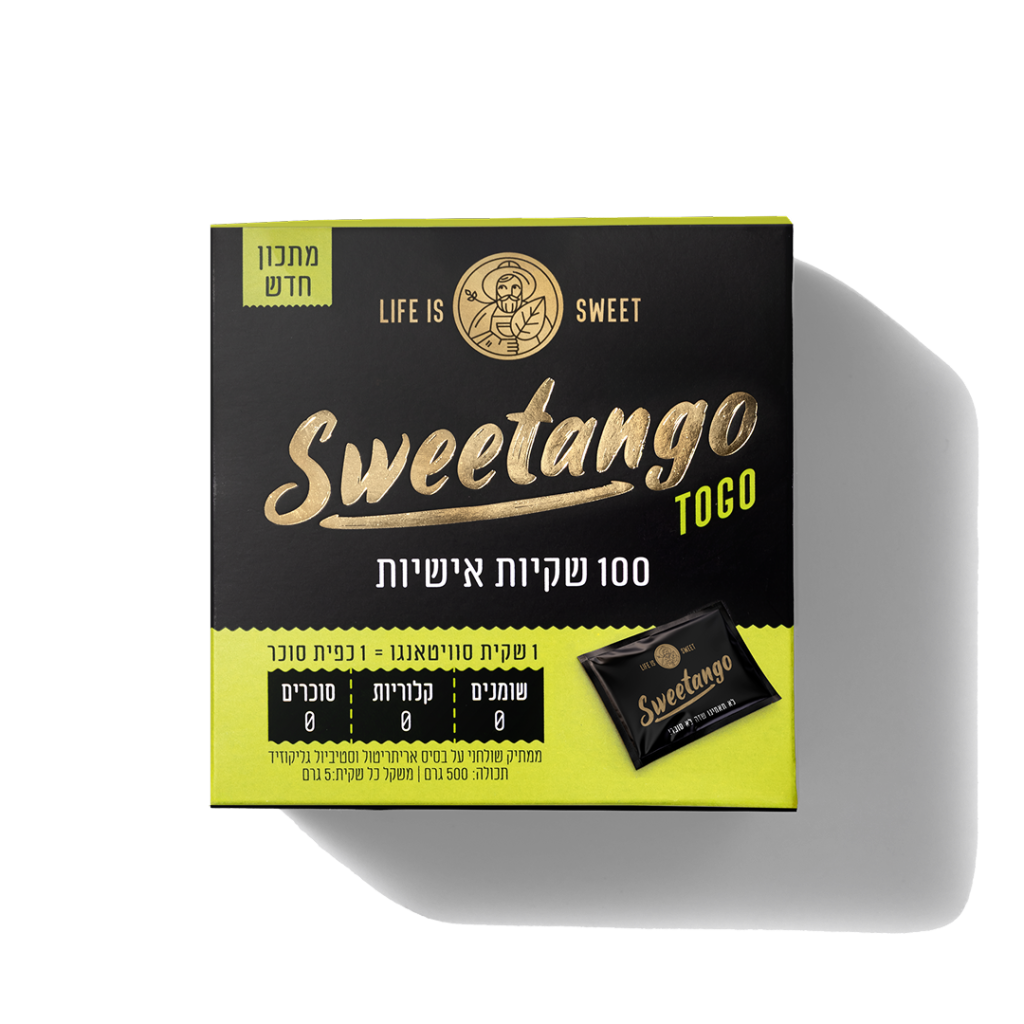 סוכר סוויטאנגו טוגו TO-GO שקיות סוכר אישיות 100 שקיות