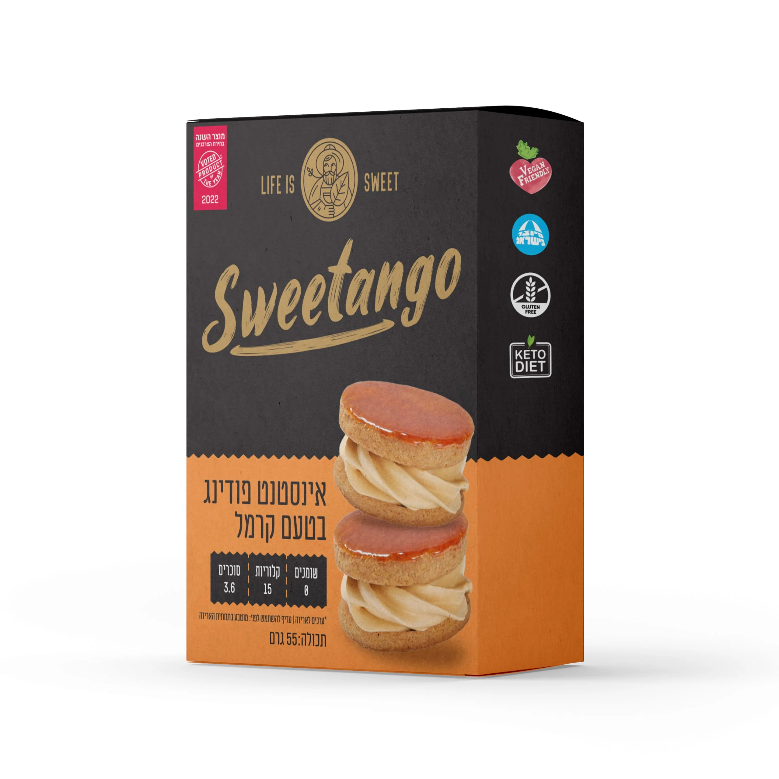 פודינג קרמל צד אריזה סוויטאנגו